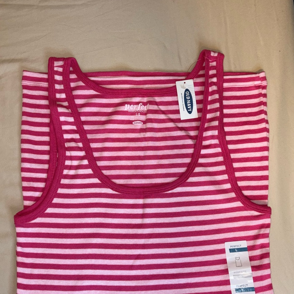 Old Navy Two tone Pink Striped Tank Top